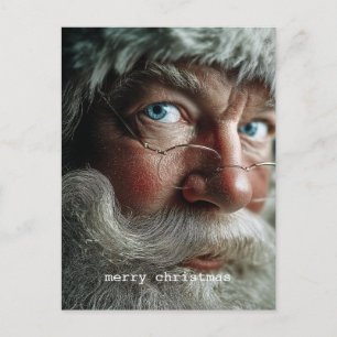 Postal Festiva Retrato de cerca de Santa Claus