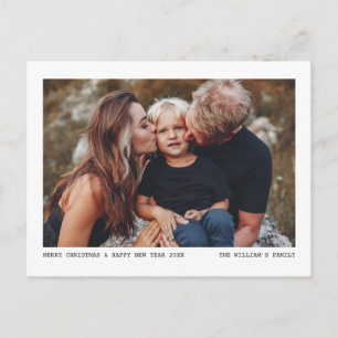 Postal Festiva Retrato de familia con fuente de letra moderna par