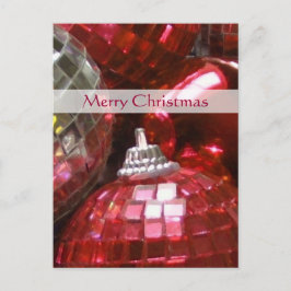 Postal Festiva Retrato de "Feliz Navidad" en Baudibles rojos