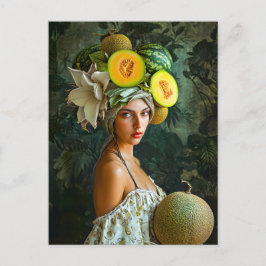 Postal Festiva Retrato de mujer de Melon Garden Muse