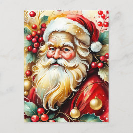 Postal Festiva Retrato de Santa Clause