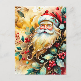 Postal Festiva Retrato de Santa Clause