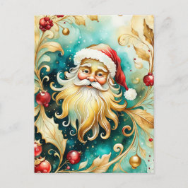 Postal Festiva Retrato de Santa Clause