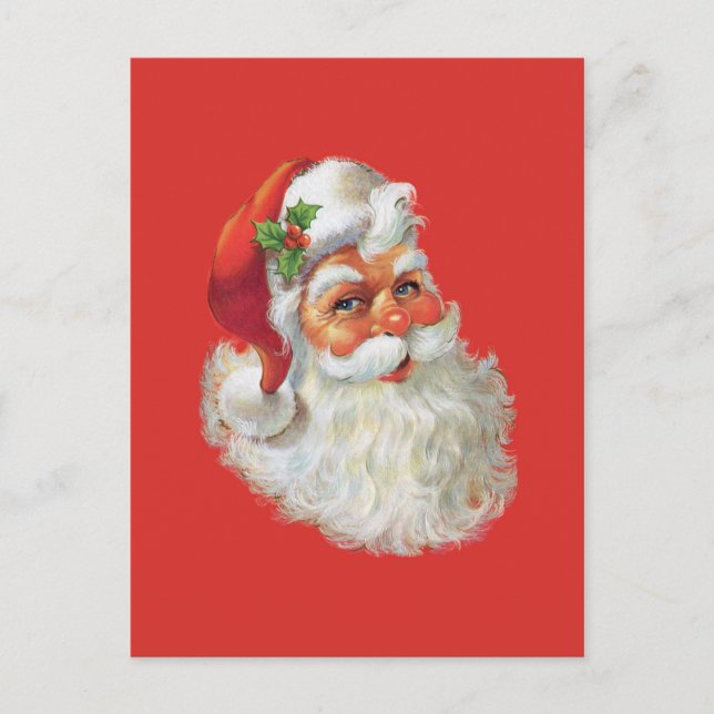 Postal Festiva retrato vintage de santa claus (Anverso)