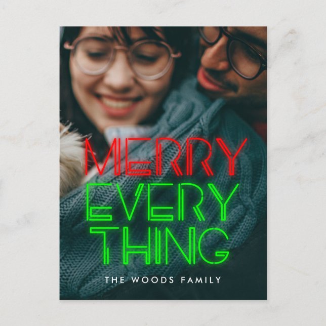 Postal Festiva Retro 80s Luces de neón Fotos de todo (Anverso)