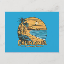 Postal Festiva Retro California Sunset Beach Scene