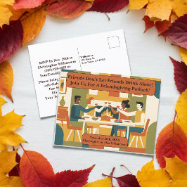 Postal Festiva Retro Graciosa Amistad Gafas de Acercamiento de Po