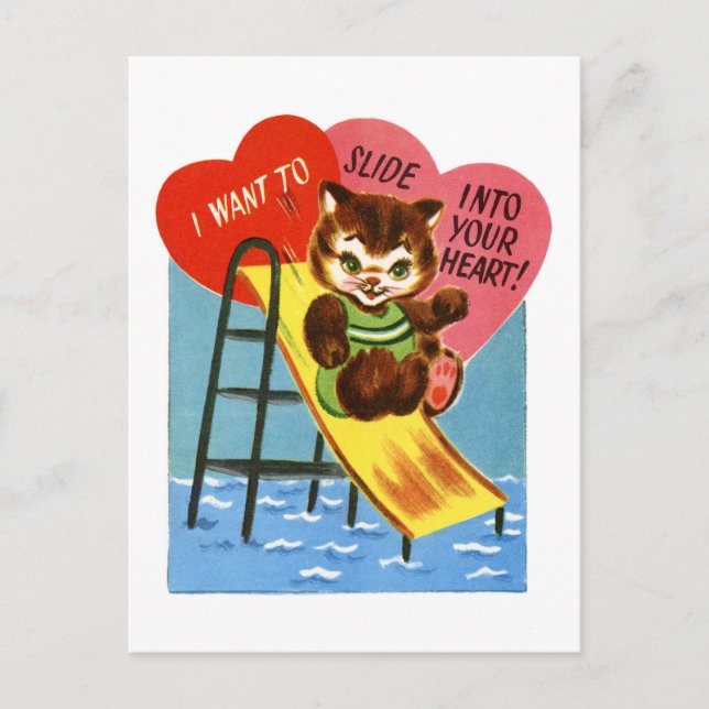 Postal Festiva Retro Kitten Valentine (Anverso)
