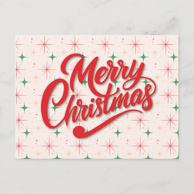 Postal Festiva Retro Merry Christmas Postcard (Anverso)