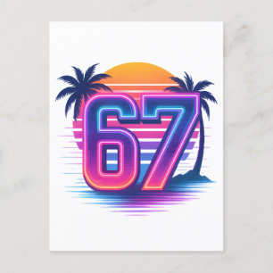 Postal Festiva Retro Neon 67 Estética