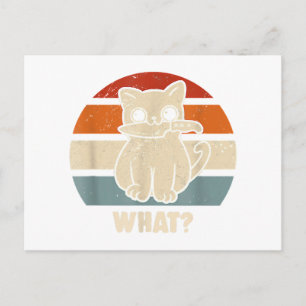 Postal Festiva Retro Qué Gato Cuchillo Maullido Gatito Gatos Dive
