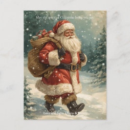 Postal Festiva Retro Santa Claus Classic Custom Photo Christmas