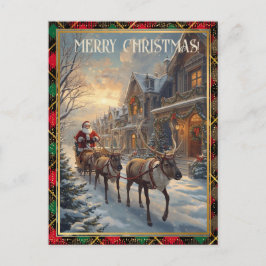 Postal Festiva Retro Santa Claus Custom Address Classic Christmas