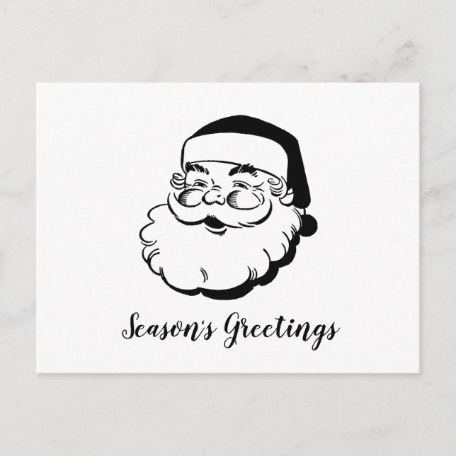Postal Festiva Retro Santa White (Anverso)