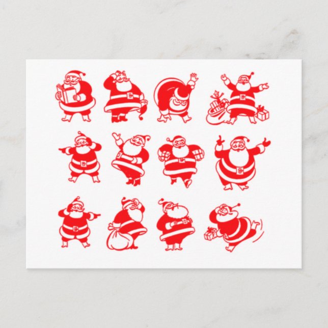 Postal Festiva Retro Santas (Anverso)