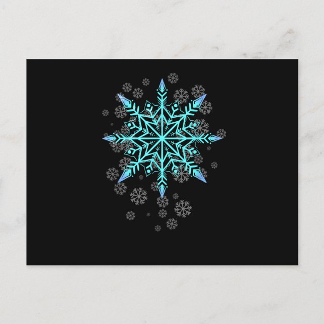 Postal Festiva Retro Snowflake para mujeres (Anverso)