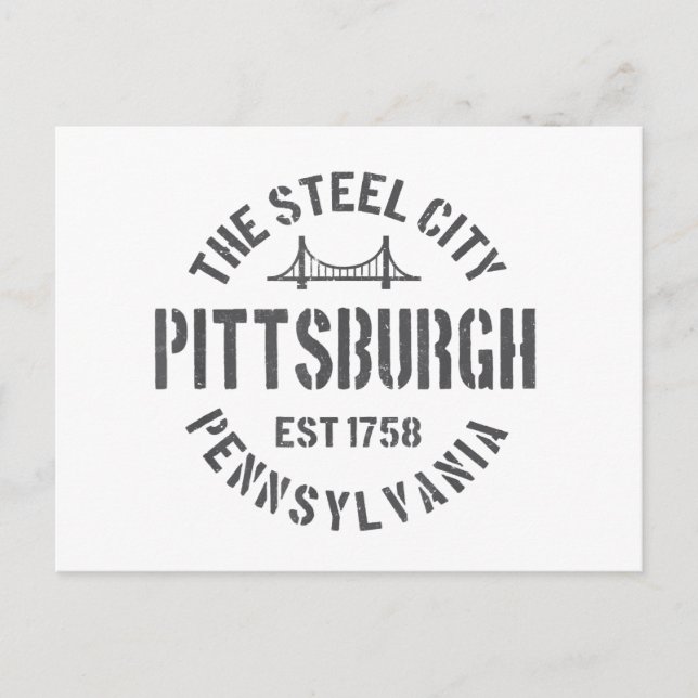 Postal Festiva Retro Steel City Pittsburgh Pennsylvania Yinz vint (Anverso)