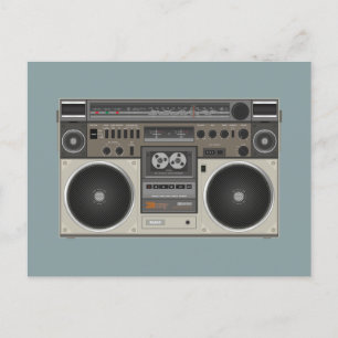 Postal Festiva Retro vieja escuela Cinta reproductor Boogie caja