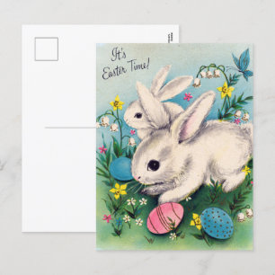 Postal Festiva retro vintage Abundantes de Pascua