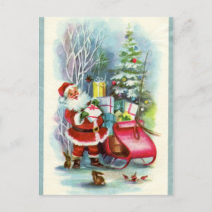 Postal Festiva retro vintage Christmas Santa