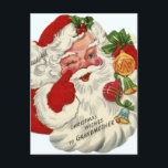Postal Festiva retro vintage Christmas Santa<br><div class="desc">postal retro vintage navideña Santa Holiday</div>