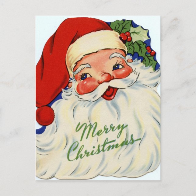 Postal Festiva retro vintage Christmas Santa (Anverso)