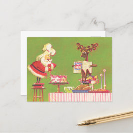 Postal Festiva retro vintage Christmas Santa