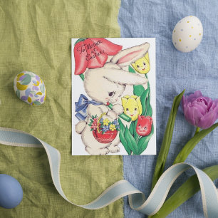 Postal Festiva Retro vintage Easter Holiday Mother postcard