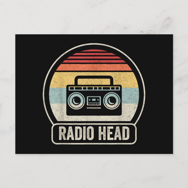 Postal Festiva Retro Vintage Radio Head (Anverso)