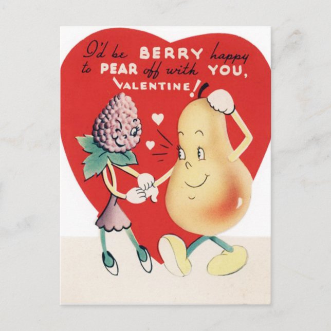 Postal Festiva retro vintage Valentine (Anverso)