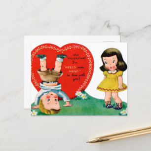 Postal Festiva retro vintage Valentine