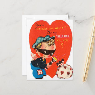Postal Festiva retro vintage Valentrobber