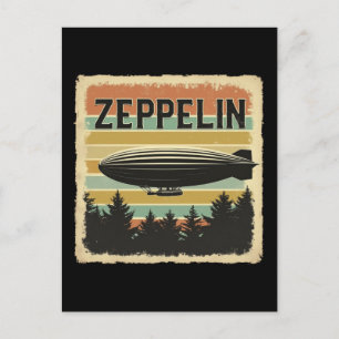 Postal Festiva Retro Zeppelin Dirigible Airship Zepelin Zepplin