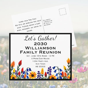 Postal Festiva Reunión Familiar de Flores Personalizadas Vamos a 