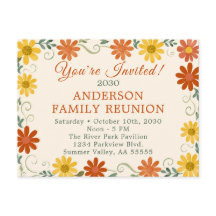 Reunión Familiar Retro Groovy Te Invitamos