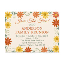 Reunión Familiar Retro Groovy Te Invitamos