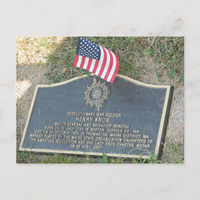 Postal Festiva Revolutionary War Maj General Henry Knox Maine ME (Anverso)