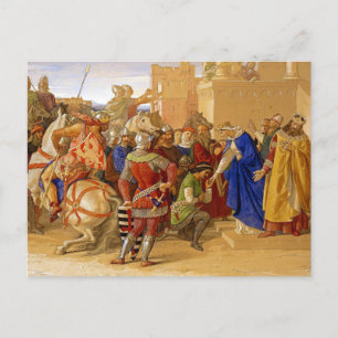Postal Festiva Rey Arturo y Caballeros de la Mesa Redonda
