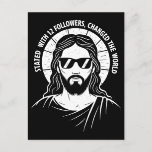 Postal Festiva Rey Jesús cristiano retro