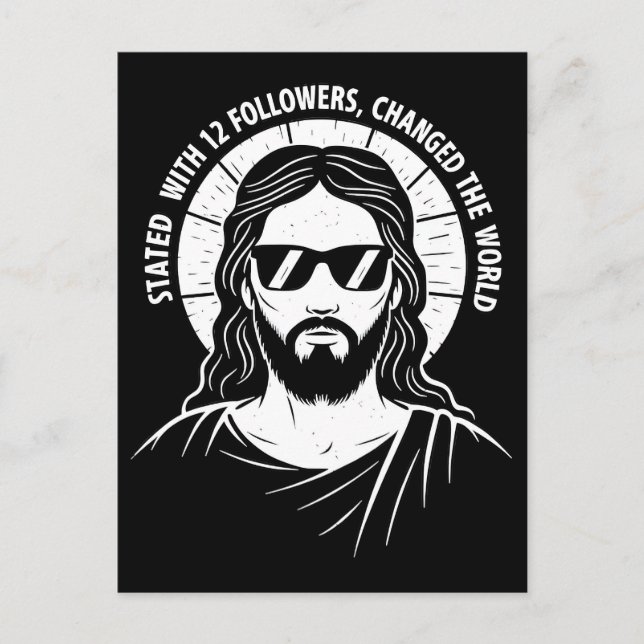 Postal Festiva Rey Jesús cristiano retro (Anverso)