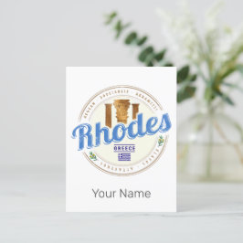 Postal Festiva Rhodes Grecia Vintage Island Aegean Souvenir