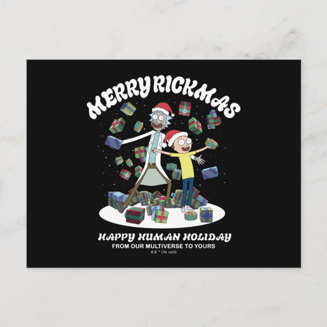 Postal Festiva Rick and Morty | Merry Rickmas Presents (Anverso)