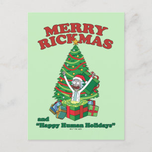 Postal Festiva Rick y Morty Portal Rick Feliz Rickmas