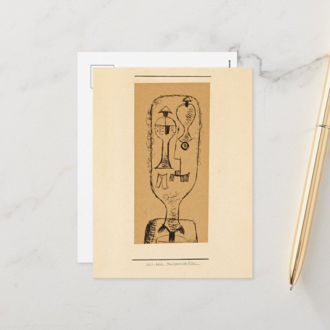 Postal Festiva Riddle fisiognómica de Paul Klee (Anverso/Reverso In Situ)