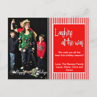 Postal Festiva Riendo todo el camino Navidades PhotoCard