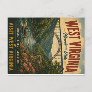 Postal Festiva Río Escénico del Estado de Montaña de Virginia Occ