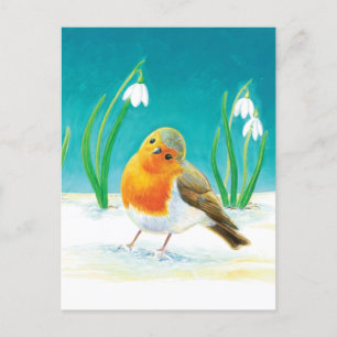Postal Festiva Robin Bird - Erithacus rubecula