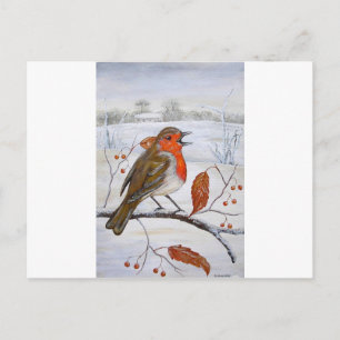 Postal Festiva Robin navidades