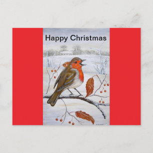 Postal Festiva Robin navidades