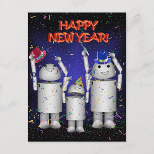 Postal Festiva Robo-x9 & Family celebra el Año Nuevo!